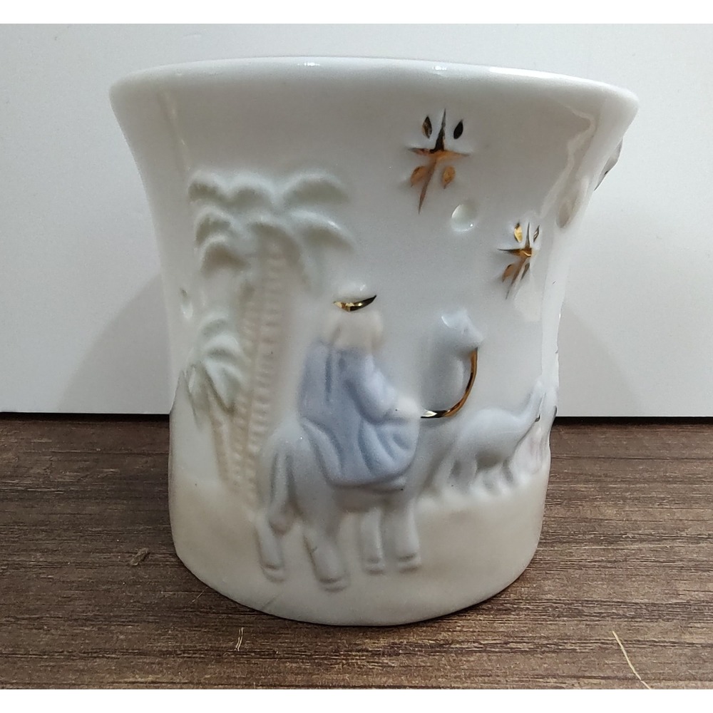 Russ Berrie Marbella Collection Christmas Wisemen 12K Gold Tealight Votive 14377